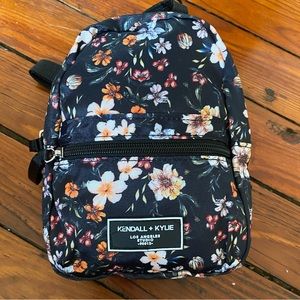 Kendall + Kylie LA Studio 90012 Mini Backpack Black Floral Print Bag